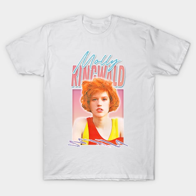 Molly Ringwald - Retro Aesthetic Style Fan Art Design T-Shirt by DankFutura